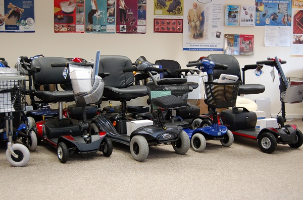 Mobility scooters in Haven Mobility showroom